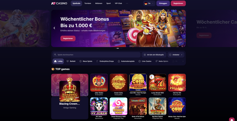 Introductie van de NV Casino-website